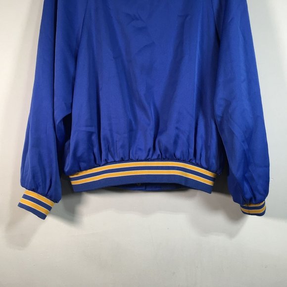 STR Snap Button Up Bomber Jacket, Men's Size S - Dark Blue/Yellow - Picture 10 of 10